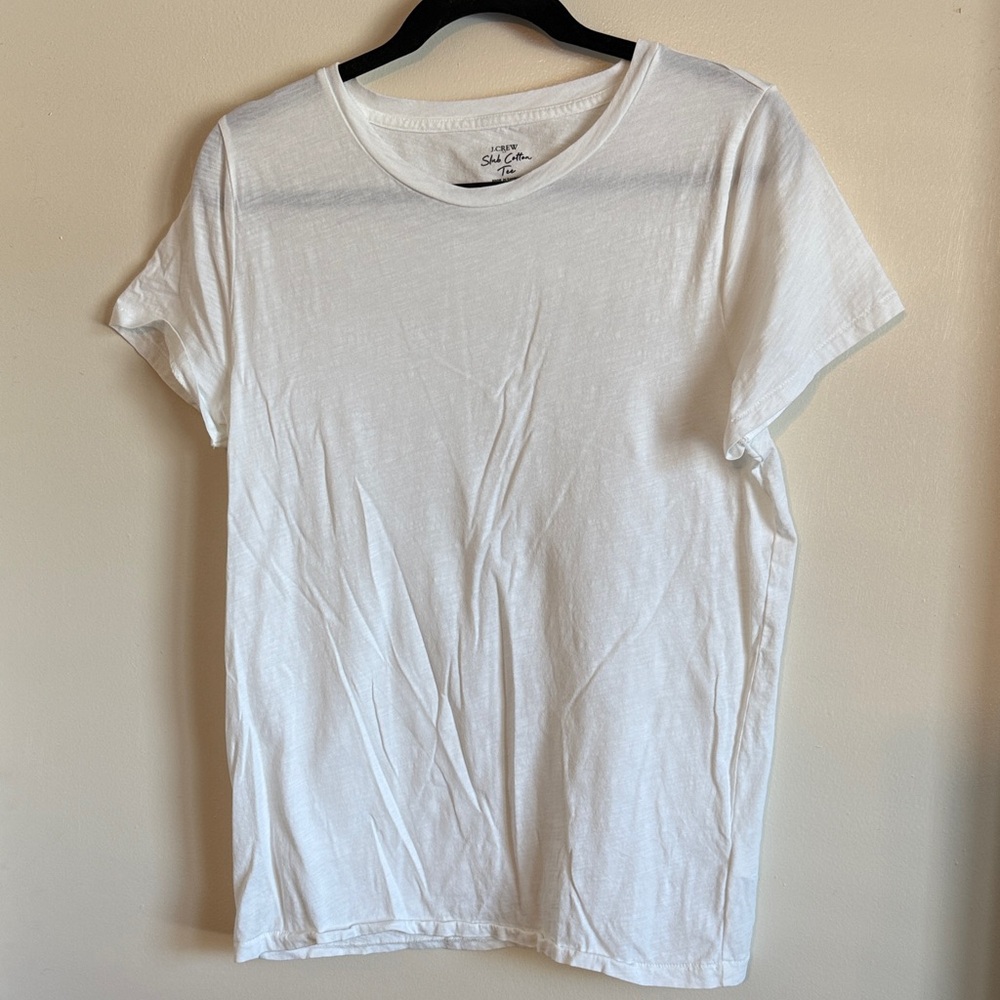 J. Crew White Slub Cotton Tee size XL